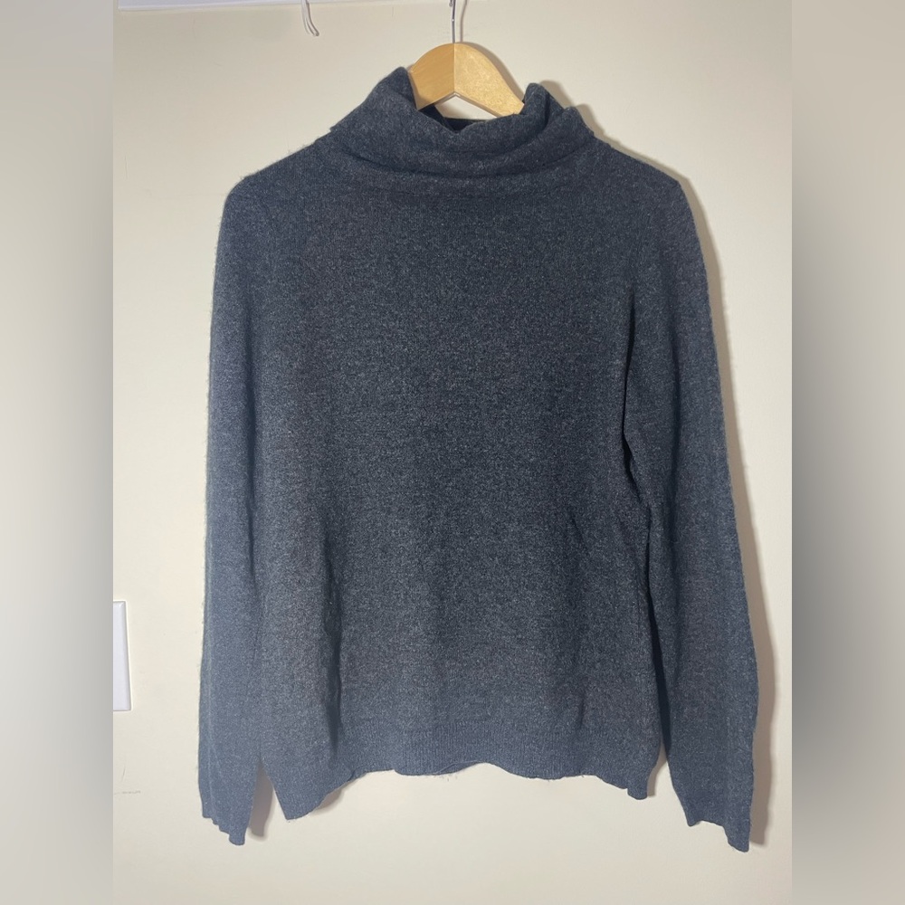 The Cashmere Shop Turtleneck Sweater Gray large - Picture 2 of 8